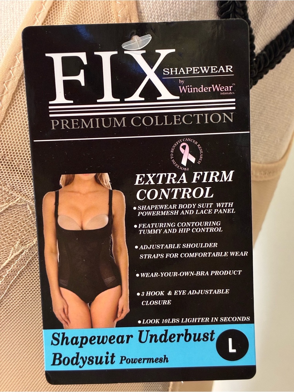 FIX by Premium Shapewear Underbust Bodysuit - Black